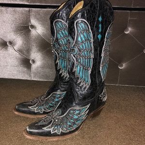 Corral Black Teal western cowboy boot 8.5
